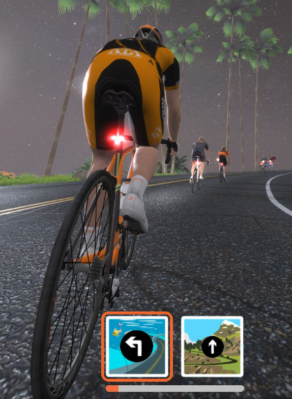 Zwift turning into an intersection