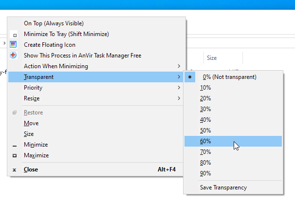 Anvir transparency settings