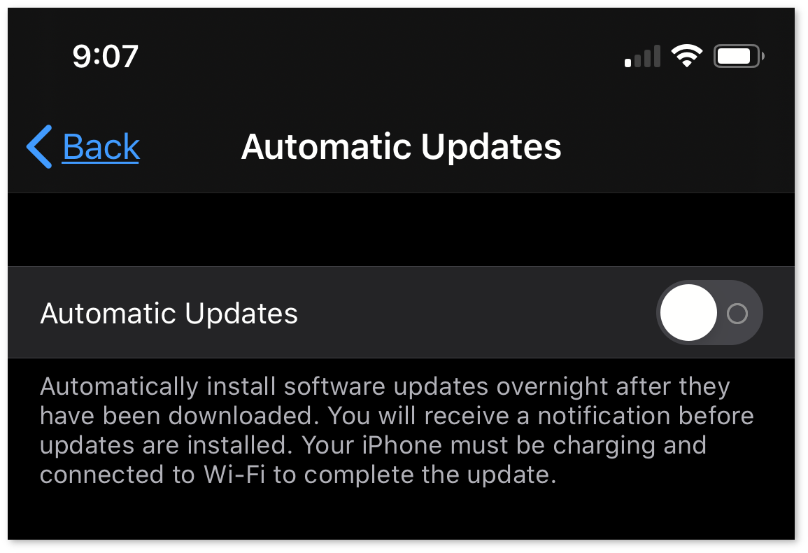 Disable iOS Software Updates