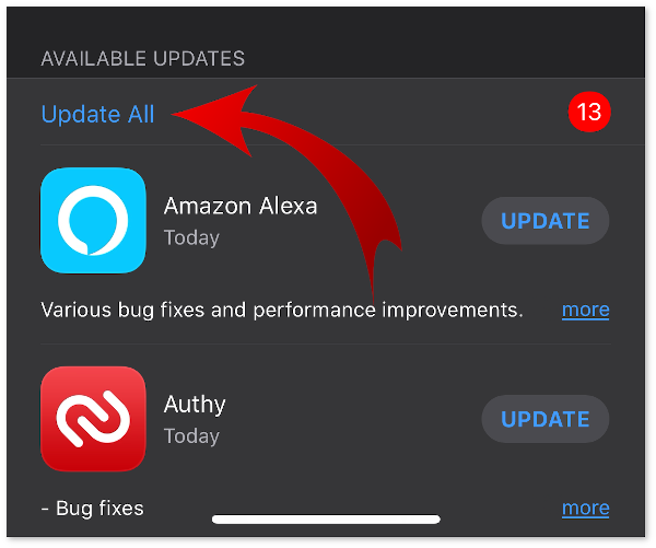 Downloading App Store updates in one shot