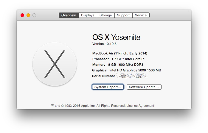 OS X "About My Mac"