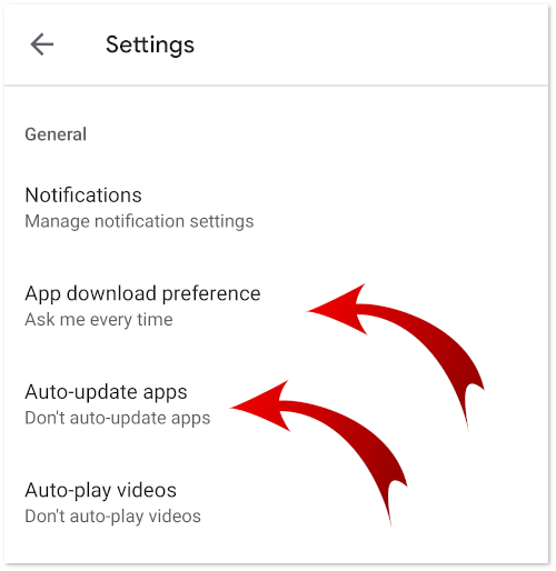 Disable Google Play Store application updates