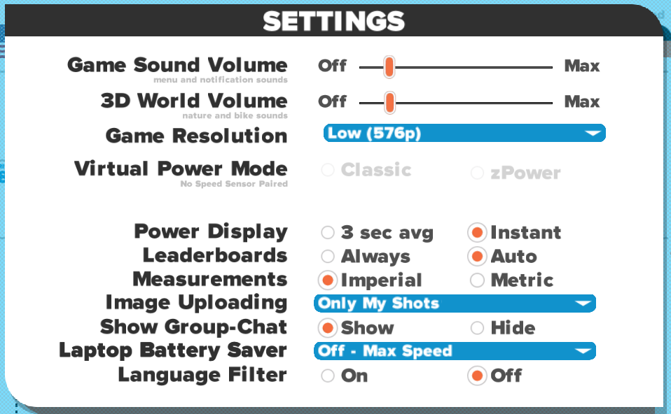 Zwift 2016-04-08 settings on Mac 