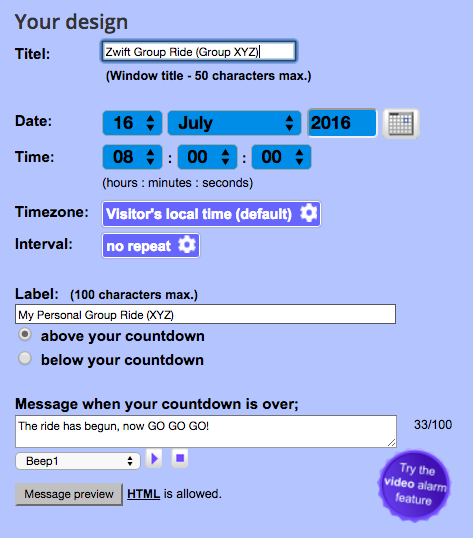 Web Countdown Timer