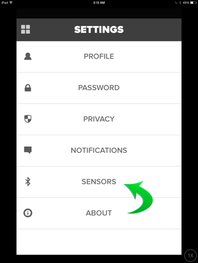 Zwift Mobile Application Link (Sensors screen)