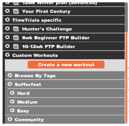 Zwift Workouts under subdirectories