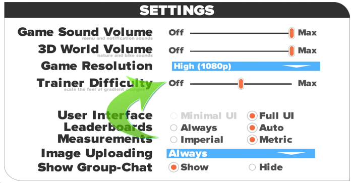 Zwift Trainer Difficulty Setting