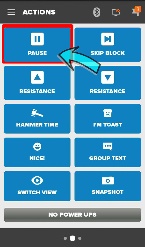 Zwift Workout Pause Button