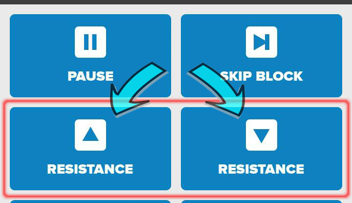 Zwift Workout Resistance Buttons